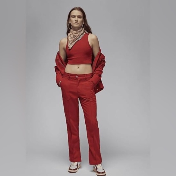Jordan Women's Dune Red Woven Pants (FN5446-615). size small brand new - Picture 1 of 7